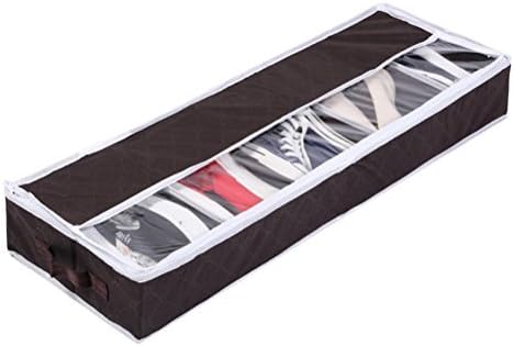 Moyad Shoes Organizer for Closet Under the Bed /Sofa, Bamboo Charcoal Fiber Shoes Storage Bag, Foldable with Anti-dust Zipper Cover, 5 Compartments