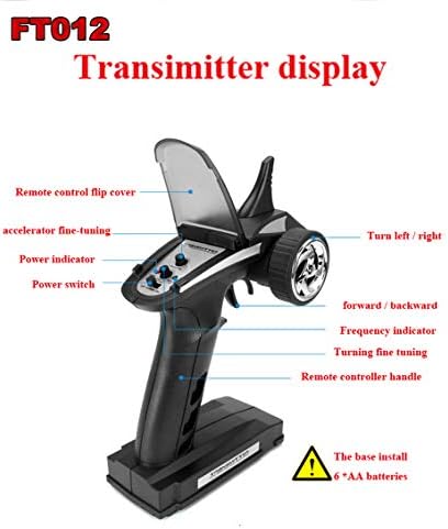 SOWOFAFeilun FT012 Controller Transmitter Spare Parts Replacement for ft012 RC Remote Control Speed Boat (FT012 Controller)