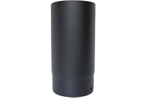 Black Stove Pipe - 125mm (5inch) Vitreous Enamel Flue Pipe 250mm Long Vit Smooth Award Winner 12 Year Warranty