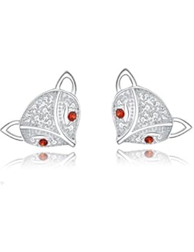 Ohrstecker Damen mädchen 925er Sterling Sliber Glitter Zirkonia Kleiner Fuchs bezaubernd Ohrringe