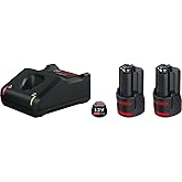 Bosch Professional 12 Volt Battery Charger Set (2 x 2.0 Ah Li-Ion Battery + GAL 12V-40 Charger in Carton box)