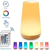 Veilleuse LED, Lampe de Chevet Colorée à 360°, Lampe Nuit Rechargeable avec Toucher Luminosité Ajustable Télécommande pour chambre à coucher, chambre d'enfant, et salon