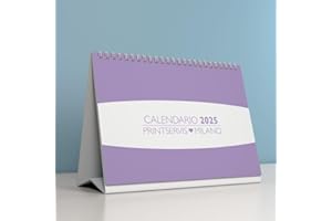 PRINTSERVIS Calendario da Tavolo Personalizzabile 2024/2025 - Design Artistico e Creativo, Formato 215x148.5mm, Ideale per Ufficio, Casa e Scuola (Artistico Stimola Creativita 3) (Viola)