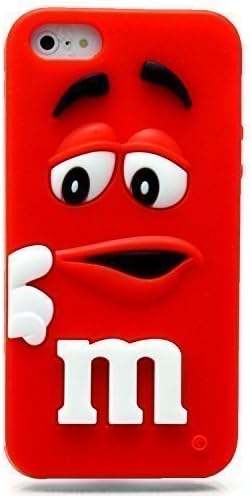 Soft Silicone 3D M&amp;M Bean Chocolate Candy MM Case Cover For Apple iPod Touch 4 (Red)
