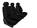 Produktbild Für VW T6 - 1+2 maßgefertigter, modellspezifischer Sitzbezug Fahrersitz + 2er Beifahrersitzbank in VELOURS SCHWARZ