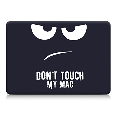 kwmobile Hardcase Laptop Hülle für Apple MacBook Pro Retina 13″ (ab Ende 2012) – Don’t touch my Mac Design Weiß Dunkelblau dünne gummierte Schutzhülle Cover Case Tasche - 2