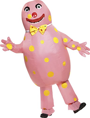 Smiffys Adult Unisex Mr Blobby Costume, Inflatable Suit & Gloves, One Size, Color: Pink, 38054