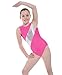 Produktbild Tappers & Pointers - Mädchen Gymnastik Ärmelloser Lycra Turnanzug mit Silber Streifen GYM5 - 9-10 Jahre, Fluoreszierend Rosa