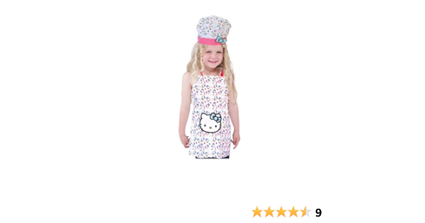 Hello Kitty Girls Stripe Cotton Apron Chefs Hat Amazon Co Uk Toys Games