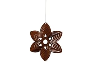 Dekostüberl Rostalgie Edelrost Windspiel Spirale Blüte eckig D22 cm Gartendekoration Blumen Hänger Geschenk