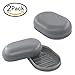 Produktbild 2pcs Dusche Seifenschale Grau Seife Form Halter Deck Seife Box für Bad Schwamm Seife