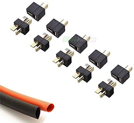 Blade Hobbies 5 X Pair Of Rc Mini Deans Ultra Nylon T Connector Plug &amp; Heatshrink Lipo Battery