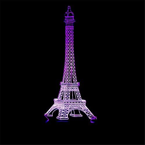 WHLXCQ Small Night Lamp Eiffel Tower Colorful Usb Touch Switch 3D Lamp Optical Illusion Desk Lamp Decoration Christmas Gift Environmental Friendly Desk Lamp