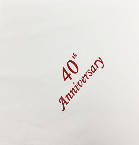 Ruby 40th Anniversary 33cm Napkins. 15 Napkins. 3 Ply. Elegant Design NJNSFA40