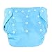 Baby 5 Pcs Diamer Inserts 5 Pcs Pocket Cloth Diapers Snaps Covers Cute Reusable Unisex Washable Baby Diaper Cover Cloth (Blue)