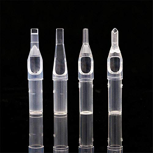 Unihubys 100pcs Tubos de puntas de tatuaje desechables surtidos para 3RL 5RL 3RS 5RS 7RL 7RS 9RL 9RS 7MG 9MG Agujas de tatuaje Diamante redondo Puntas de esterilización planas/magnum Grips