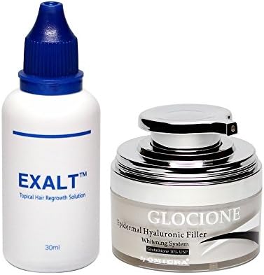 Omiera Glocione Anti Ageing Cream, Skin Lightening, Face Cream, Bleaching Cream, And Dark Spot Corrector & Exalt Hair Growth Serum Set, 2 Pieces