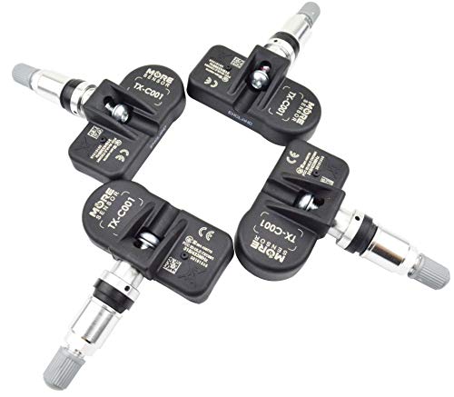 MOBILETRON - Sensore TPMS, 433 MHz, sensore di Controllo della Pressione degli Pneumatici, Pre-programmato per Hyundai i10 (2014-2018) e Kia Soul (2013-2019), TX-S142-4
