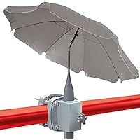 4smile Set - Sonnenschirm Balkon SunnyJoy + Sonnenschirmhalter Balkongeländer SunnyBoy – UV 50+ Balkon-Sonnenschirm mit…