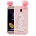 Produktbild HopMore Handy Hülle für Samsung Galaxy J3 2017 Hülle Silikon 3D Kawaii Muster Handyhülle Ultra Dünn Bumper Design Slim Schutzhülle Silikonhülle Case Cover - Weiße Schweine
