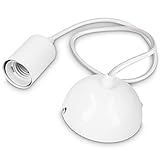 TECHNISCHE DATEN: Die Lampenfassung mit Deckenbefestigung ist für Leuchtmittel (nicht enthalten) mit einem E27 Gewinde verwendbar. Diese sollten max. eine Leistung von 100 W besitzen.