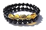  Pulsera de Ágatas de moda chakra Unisex, de piedra natural con cuentas de Ágata negra y citrino calidad AAAAA