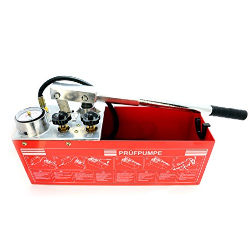 Abdrückpumpe bis 50 bar Druck und 45ml Hubmenge – 12 Liter Druckprüfpumpe Prüfpumpe Testpumpe - 5