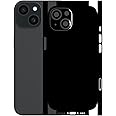 AtOdds - Compatible for iPhone 15 - Mobile Back Skin Sticker - Lamination - Back Screen Guard Protector Film Wrap (Coverage - Back+Camera+Sides) (Design - Matte Black)