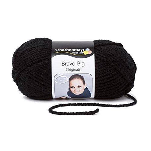 Schachenmayr 9807705-00199 Bravo Big Schwarz Handstrickgarn, Wolle, 23 x 8.1999999999999993 x 10 cm