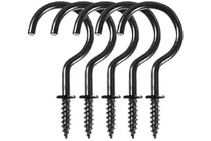 Donjon Ganci da soffitto, Nero Gancio a Vite in Metallo appendere piante, 2.75 inche ganci a tazza, ideali per interni ed esterni, confezione da 20 pezzi