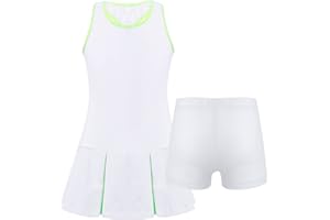 Aislor Ensembles de Vêtements de Sport Enfants Filles Robe de Tennis Golf Débardeur Shorts Tenues Entraînement Fitness Gymnastique Outfits