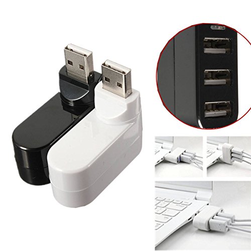 SAWAKE USB 2.0 Hub Verteiler 3 Ports Highspeed 180° drehbar Splitter Für Laptop Notebook PC Computer
