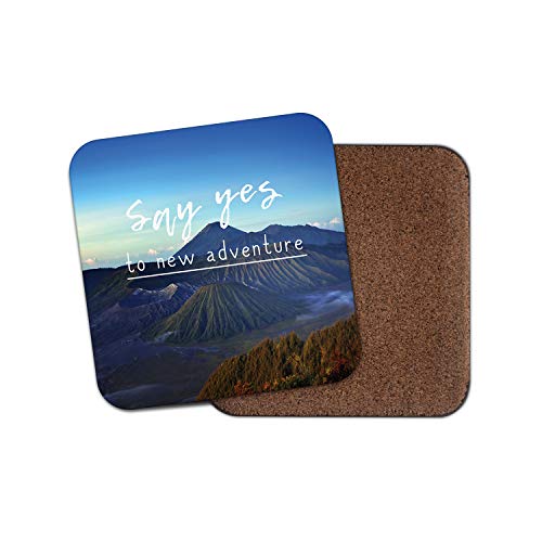1 x Adventure Quote Coaster - Volcano Motivation Mountain Inspirational Gift #15577