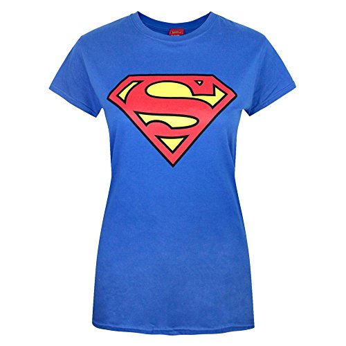 Preisvergleich Produktbild Superman Damen SchildLogo T-Shirt (S) (Blau)