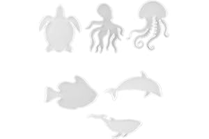 berjalan 6 Stampi Epossidici - Stampi nel Silicone per di Resina un Tema Animale Marino - Pesci, Polpi, Tartarughe, Meduse, , Delfini