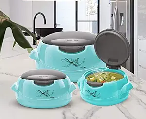 Milton Microwow One Touch Casserole Jr Set, 500 Ml, 3-Pieces, Blue