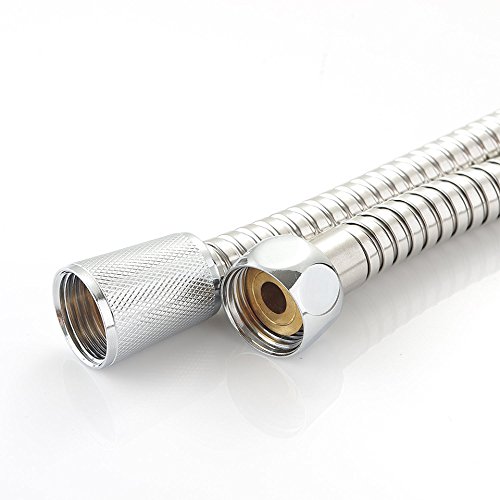 Cadrim Brauseschlauch, 1,5m Edelstahl Chrome Dusche Badewanne Schlauch Flexible Edelstahl Ersatzrohr Brauseschlauch - 3