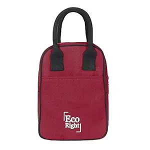 Eco Right Insulated Lunch Bag for Office Men, Women and Kids, Canvas Tiffin Bags for School, Picnic, Work Maroon