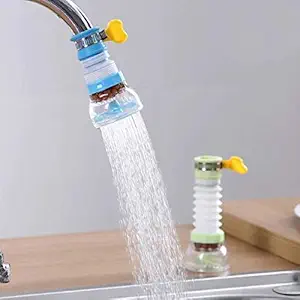 ONTRIP 360 Degree Antispattering Water-Saving Extended Filter Kitchen Plastic Faucet/Pipe Hose Swivel Adjustable Nozzle Shower Head (Multicolour, Standard Size)- 1 pcs