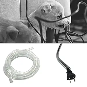 Clear Cord Cover Protects Your Cords and Keeps Your Pets Safe from Dangerous Wires, Durable, Cut to Size, Dog & Cat Protection from Chewing Cords, Cables, Wires (10ft)