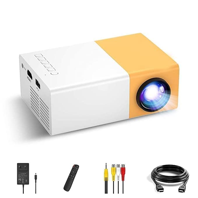Mini Projector Home Theater LED Projector with Remote Controller, 6000lm LED Corded Projector UC500 Support HDMI, AV, SD, USB