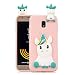 Produktbild Everainy Kompatibel für Samsung Galaxy J3 2017 Silikon Hülle Neu 3D Einhorn Muster Ultradünn Hüllen Handyhülle Gummi Galaxy J3 2017 Schutzhülle Stoßfest TPU Gel Stoßstange Cover (Rosa)