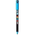 UNI-BALL Posca PC-1MR 0.7 mm Extra-Fine Tip Markers | Non Toxic & Bleed Proof Ink | For Rocks Painting, Fabric, Wood, Canvas, Ceramic, Scrapbooking, DIY Crafts | Light Blue Ink, Pack of 1