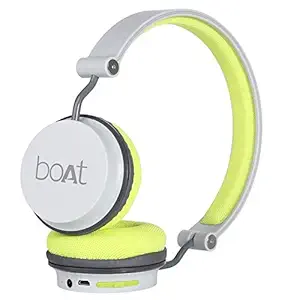 boAt Rockerz 400 Wireless Bluetooth On Ear Headphones with Mic (Grey/Green)