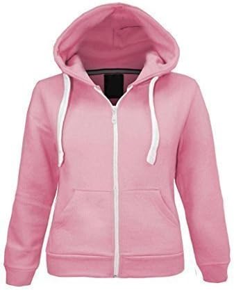 FASHIONCHIC Girls Boys Kids Unisex Plain Zip Up Full Sleeve 2 Pocket Fleece Hoodie Cardigan Top Size 2 3 4 5 6 7 8 9 10 11 12 13 Year ** 15 Colors **