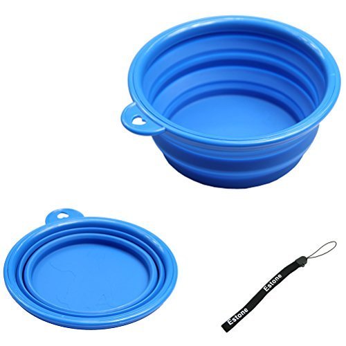 Estone  comederos portátiles de silicona plegables, de viaje, para animales