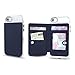 Price comparison product image Gear Beast Universal Cell Phone Flip Folio Stick On Slim PU Leather Wallet 3 Slot Card Holder including Transparent ID Holder for Men & Women (Navy Blue)