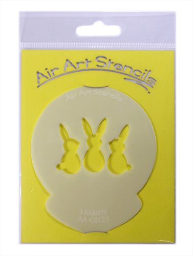 3 Rabbits Easter Cupcake Stencil Reusable & Flexible for Cakes & Crafts