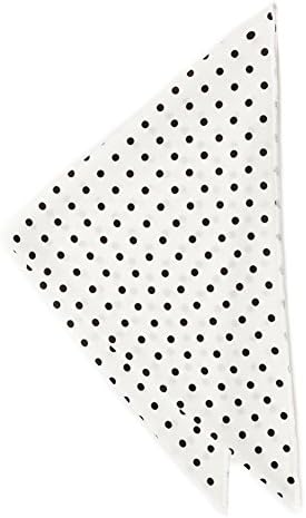 Silk Pocket Square - 100% Silk (White &amp; Black Polka Dots (Big)) 