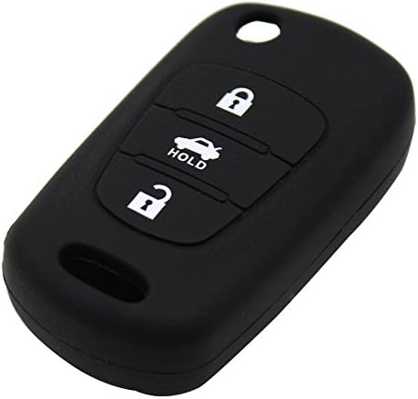 Heart Horse Keyfobworld 3 Button Keyless Entry Remote Flip Key Shell Cover Case Silicone Skin Fob For Hyundai i20 i30 IX20 Black